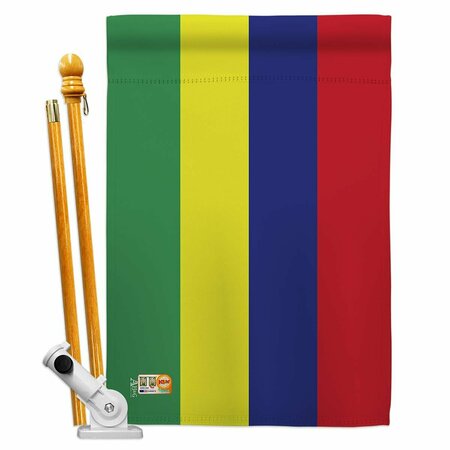 COSA 28 x 40 in. Mauritius Flags of the World Nationality Impressions Vertical House Flag Set CO2014552